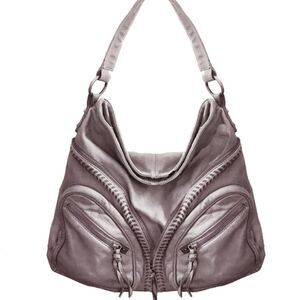 CZ FALCONER Italian Leather Black Hobo Bag Purse